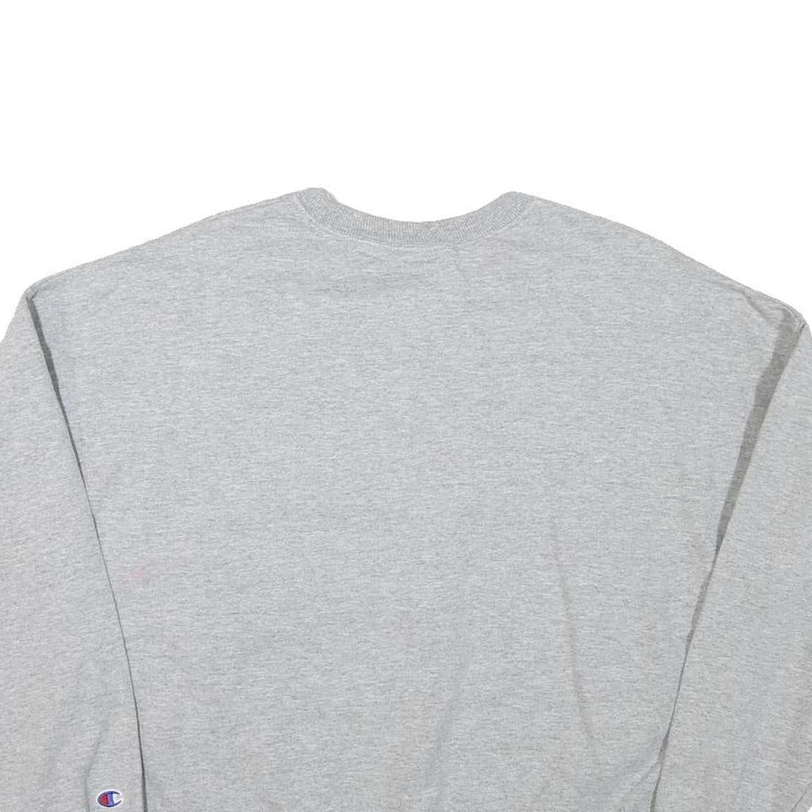 CHAMPION Womens Grey Cotton Blend Crew Neck L Sweatshirt Logo