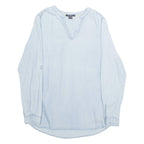 ESMARA Womens Blouse Blue V-Neck Long Sleeve M