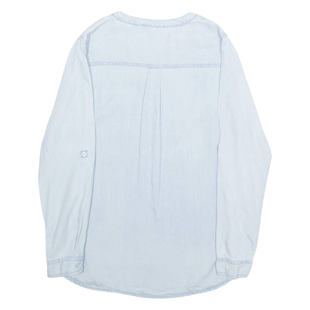 ESMARA Womens Blouse Blue V-Neck Long Sleeve M