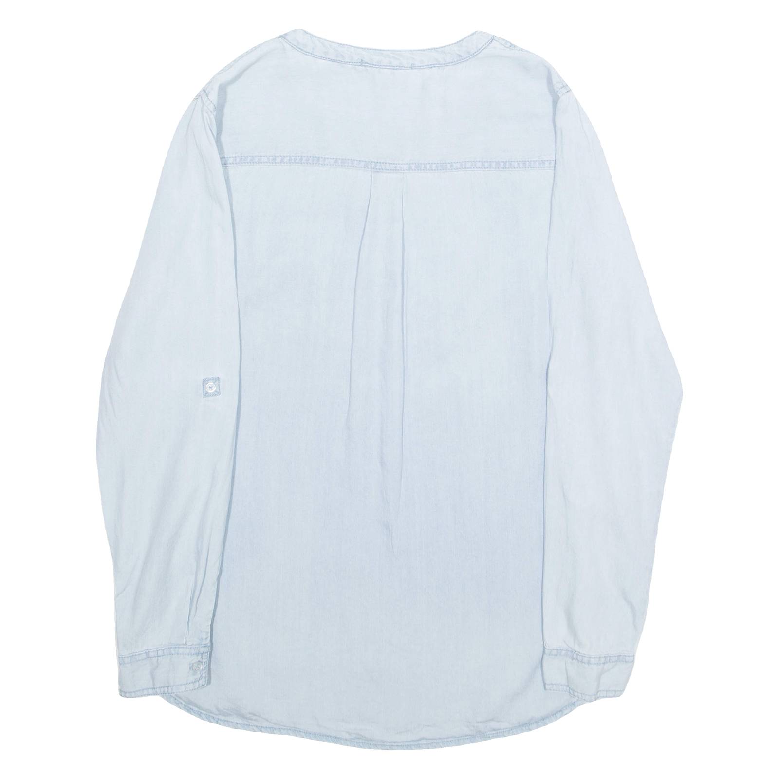 ESMARA Womens Blouse Blue V-Neck Long Sleeve M