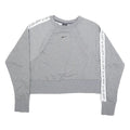 NIKE Womens Grey Crew Neck S Sweatshirt Cotton Blend Just Do It Tape