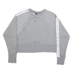 NIKE Womens Grey Crew Neck S Sweatshirt Cotton Blend Just Do It Tape