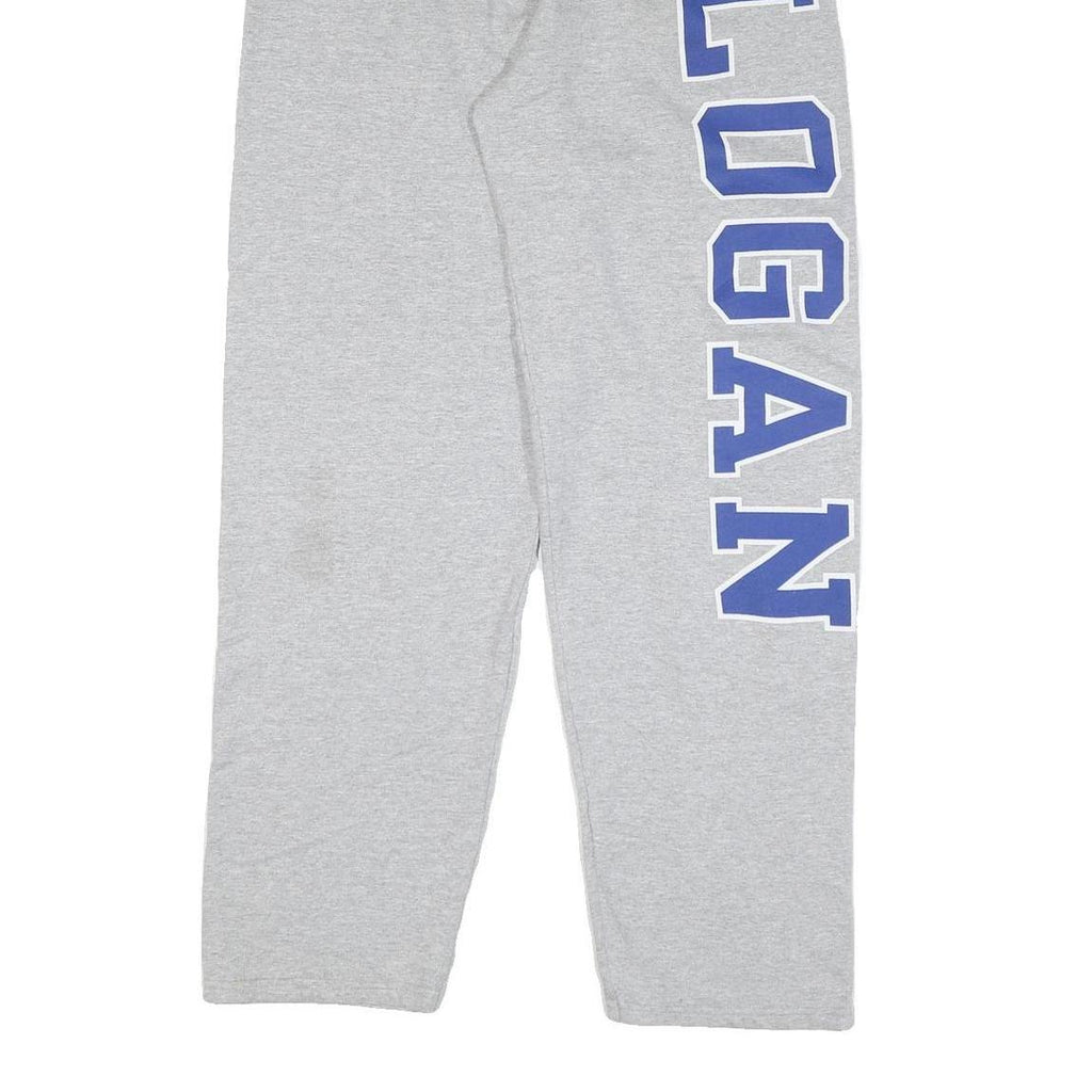 CHAMPION Mens Joggers Grey & Blue Regular Straight M W26 L32 Cotton Blend Logo