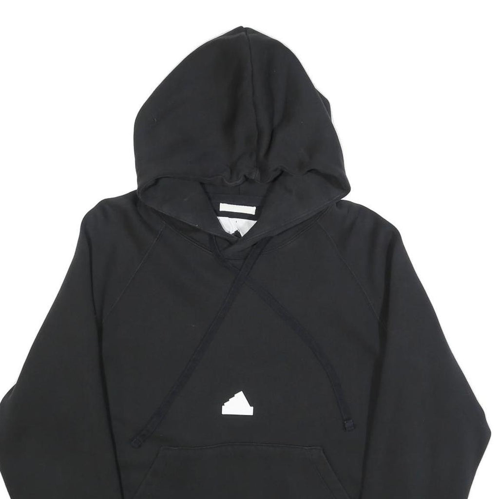 ADIDAS Mens Black Hoodie S Cotton Blend Pullover Casual Sportswear