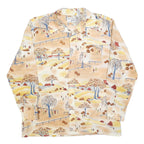 SUTTON PLACE Mens Beige Printed Shirt XL Scenic Pattern Casual Wear