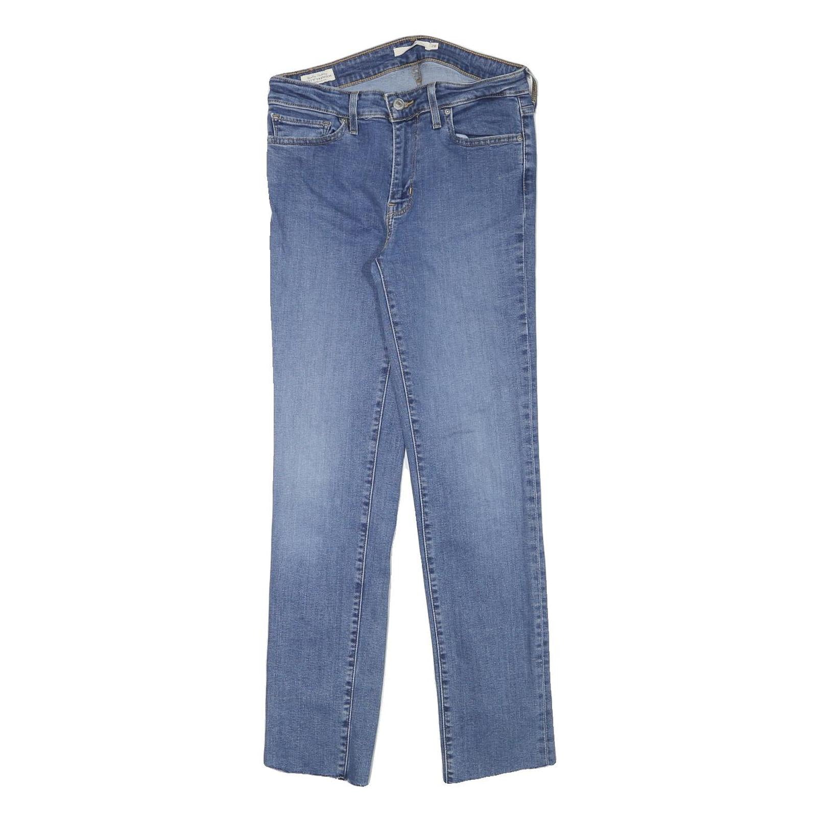 LEVI'S Womens Jeans Blue Slim Straight Denim Medium W28 L29 Stylish Zip Closure