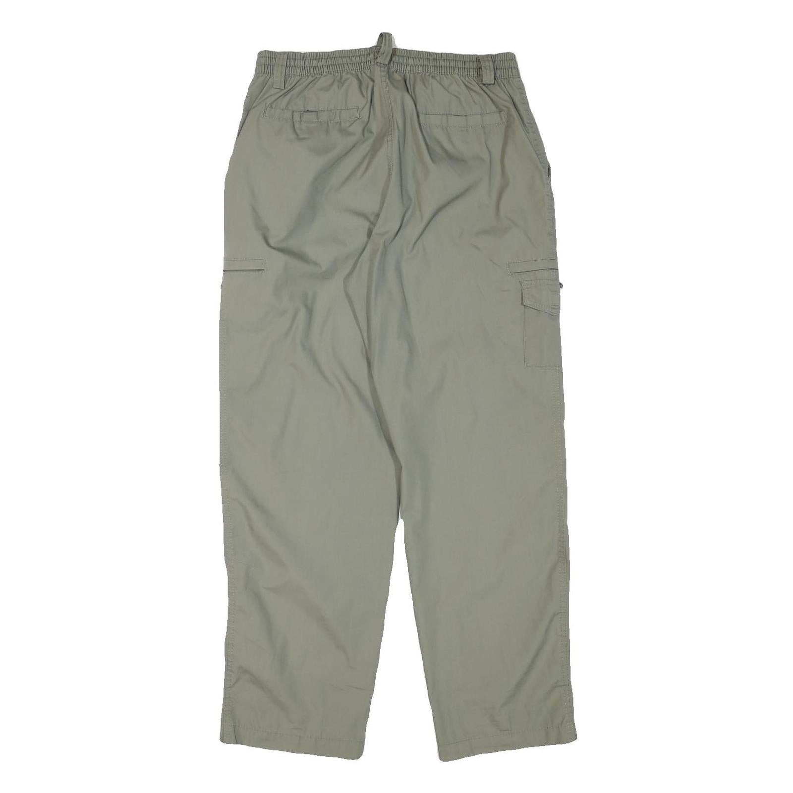 MIAN Mens Cotton Blend Relaxed Khaki Trousers W30 L29 Cargo Style Zip Closure