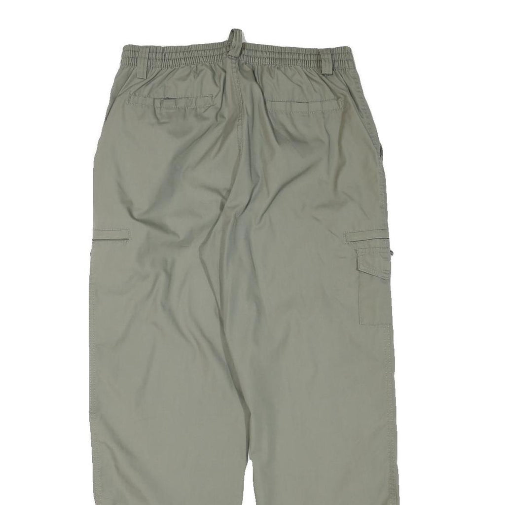 MIAN Mens Cotton Blend Relaxed Khaki Trousers W30 L29 Cargo Style Zip Closure
