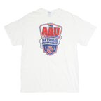 DELTA Mens White AAU National Championship Graphic T-Shirt M Short Sleeve Crew