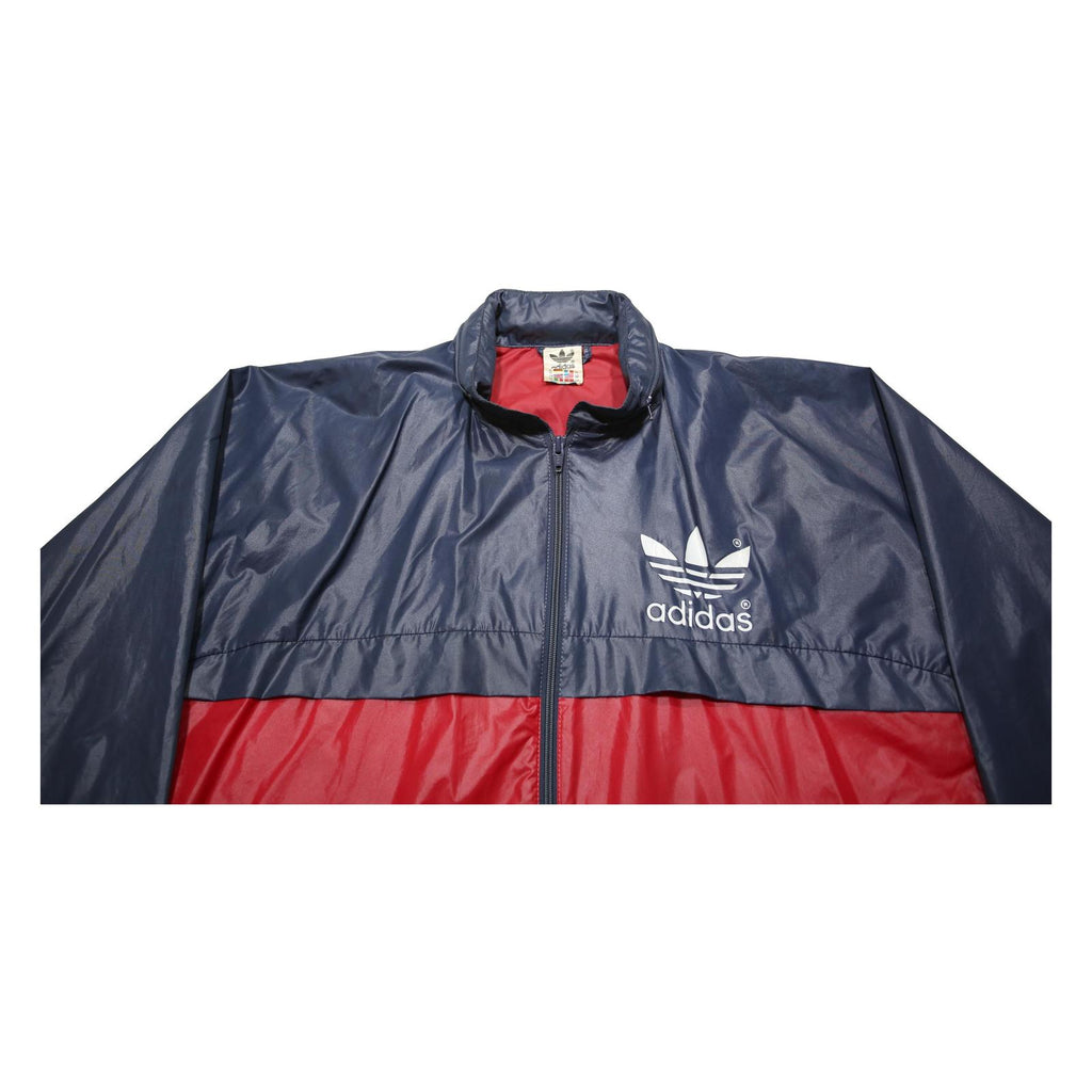 ADIDAS Mens Navy & Red Track Jacket M Polyamide Colourblock Zip