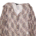 MASSIMO DUTTI Womens Printed Blouse Long Sleeve V-Neck L Lightweight