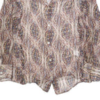 MASSIMO DUTTI Womens Printed Blouse Long Sleeve V-Neck L Lightweight