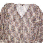 MASSIMO DUTTI Womens Printed Blouse Long Sleeve V-Neck L Lightweight