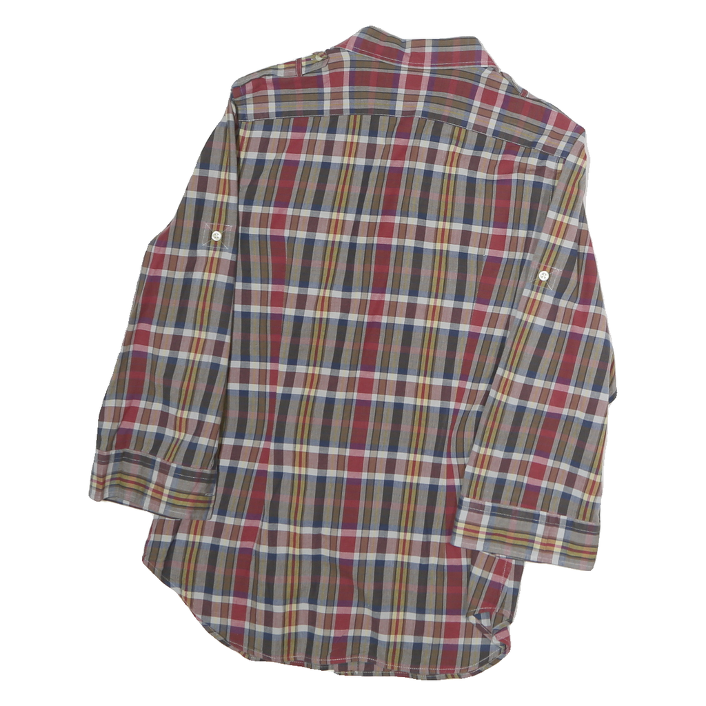 POLO SPORT RALPH LAUREN Mens Red Brown Check Shirt S Cotton Button Front Casual