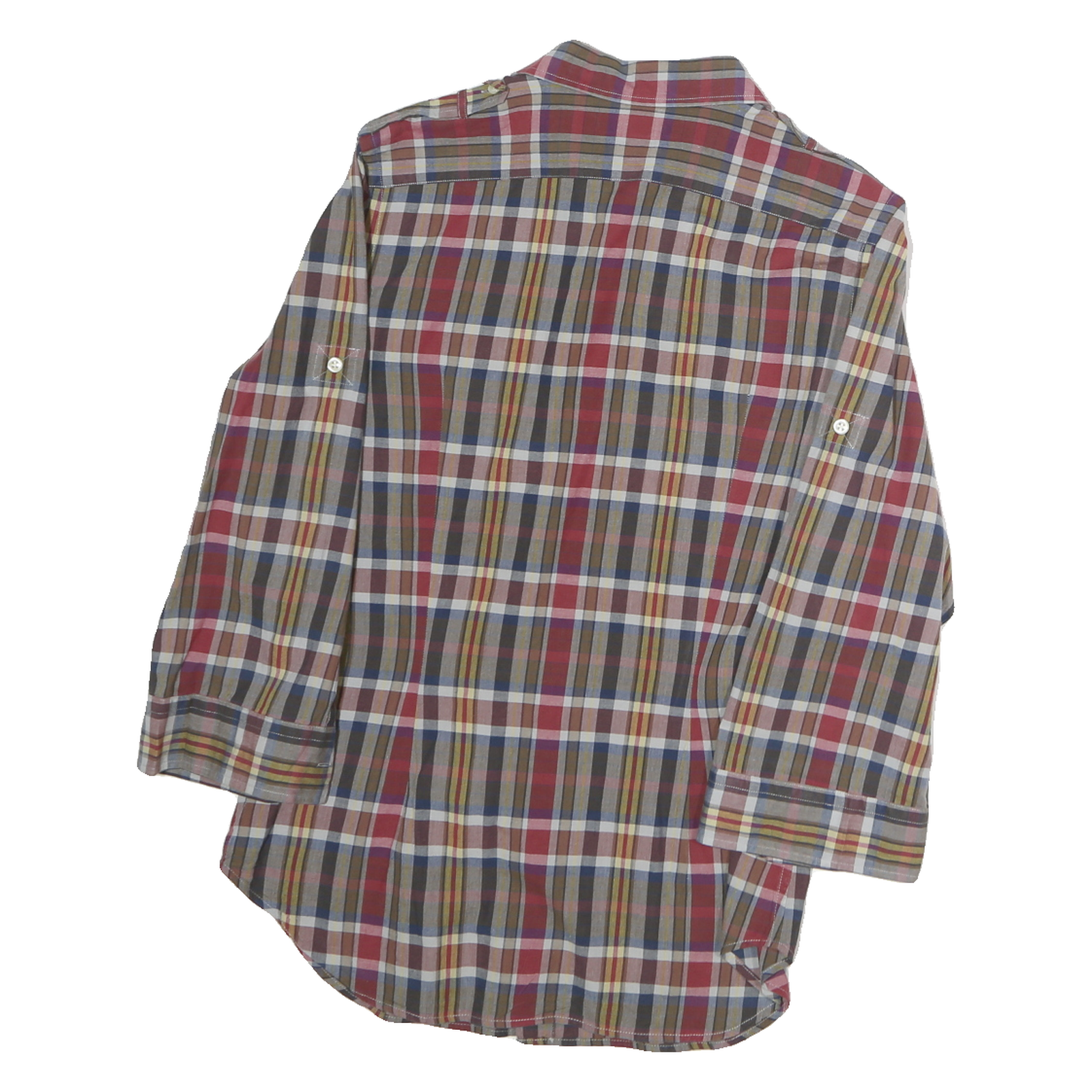 POLO SPORT RALPH LAUREN Mens Red Brown Check Shirt S Cotton Button Front Casual