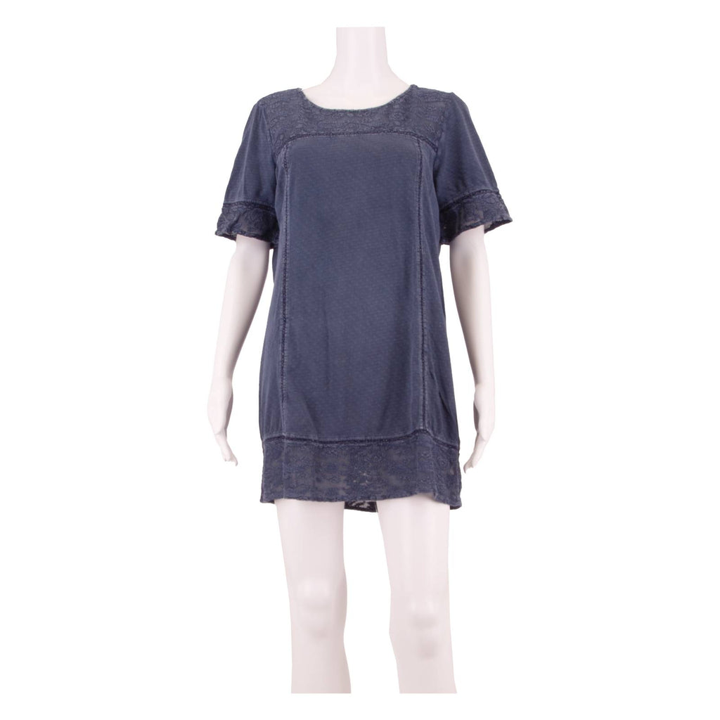 WHITE STUFF Womens Shift Dress Blue Short Sleeve Short UK 14