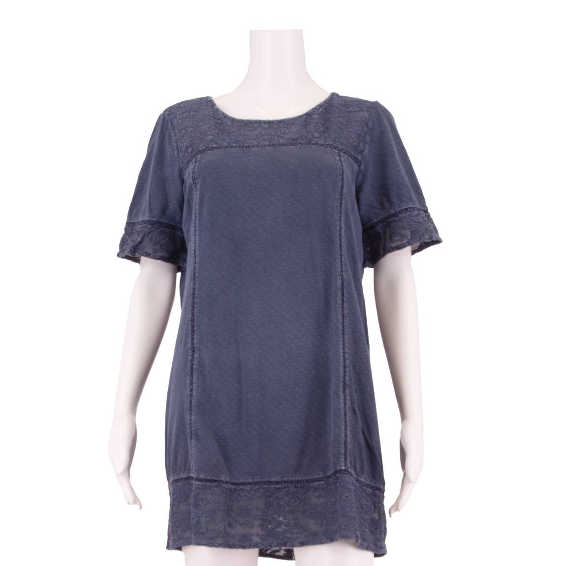 WHITE STUFF Womens Shift Dress Blue Short Sleeve Short UK 14