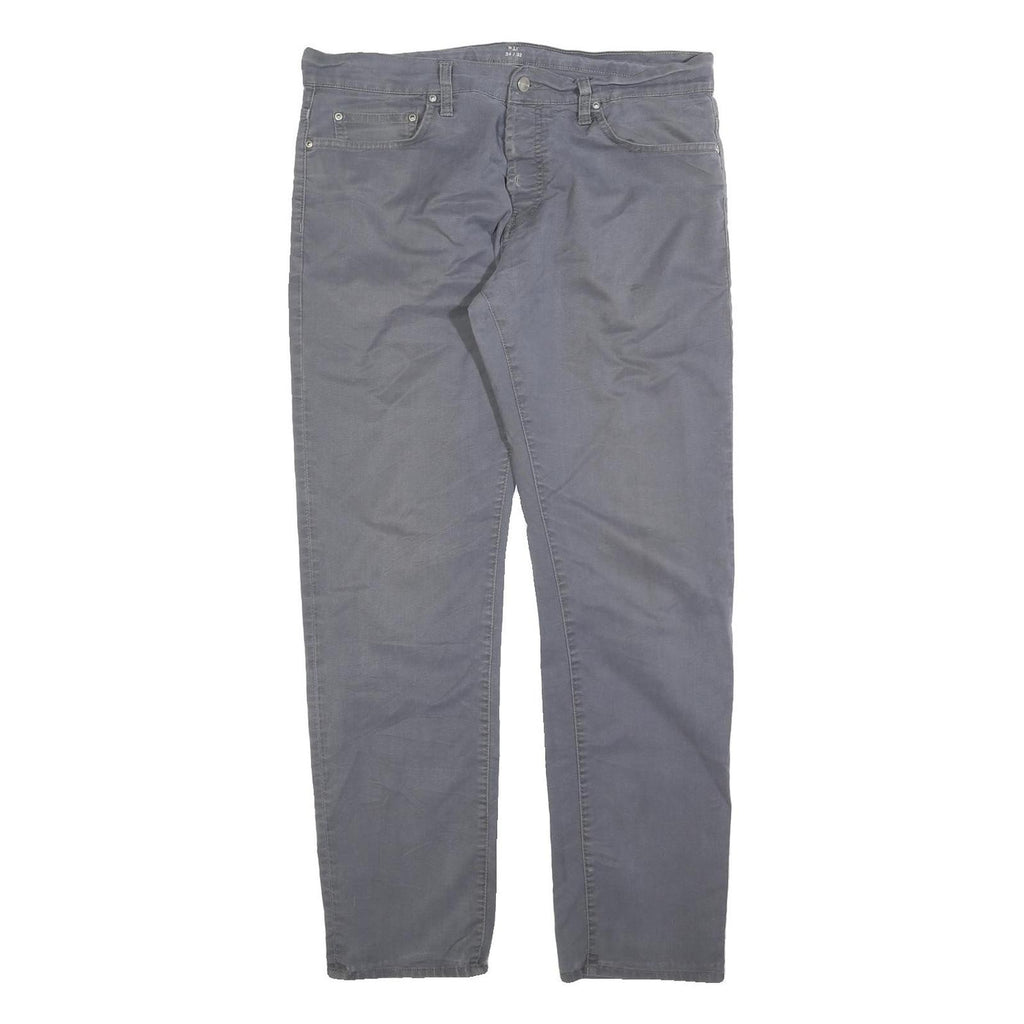CARHARTT Mens Cotton Grey Slim Straight Trousers W34 L32 Casual Workwear Zip