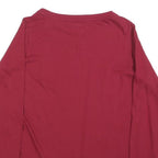 TOMMY HILFIGER Womens Red Long Sleeve Crew Neck T-Shirt XS Cotton Blend Logo