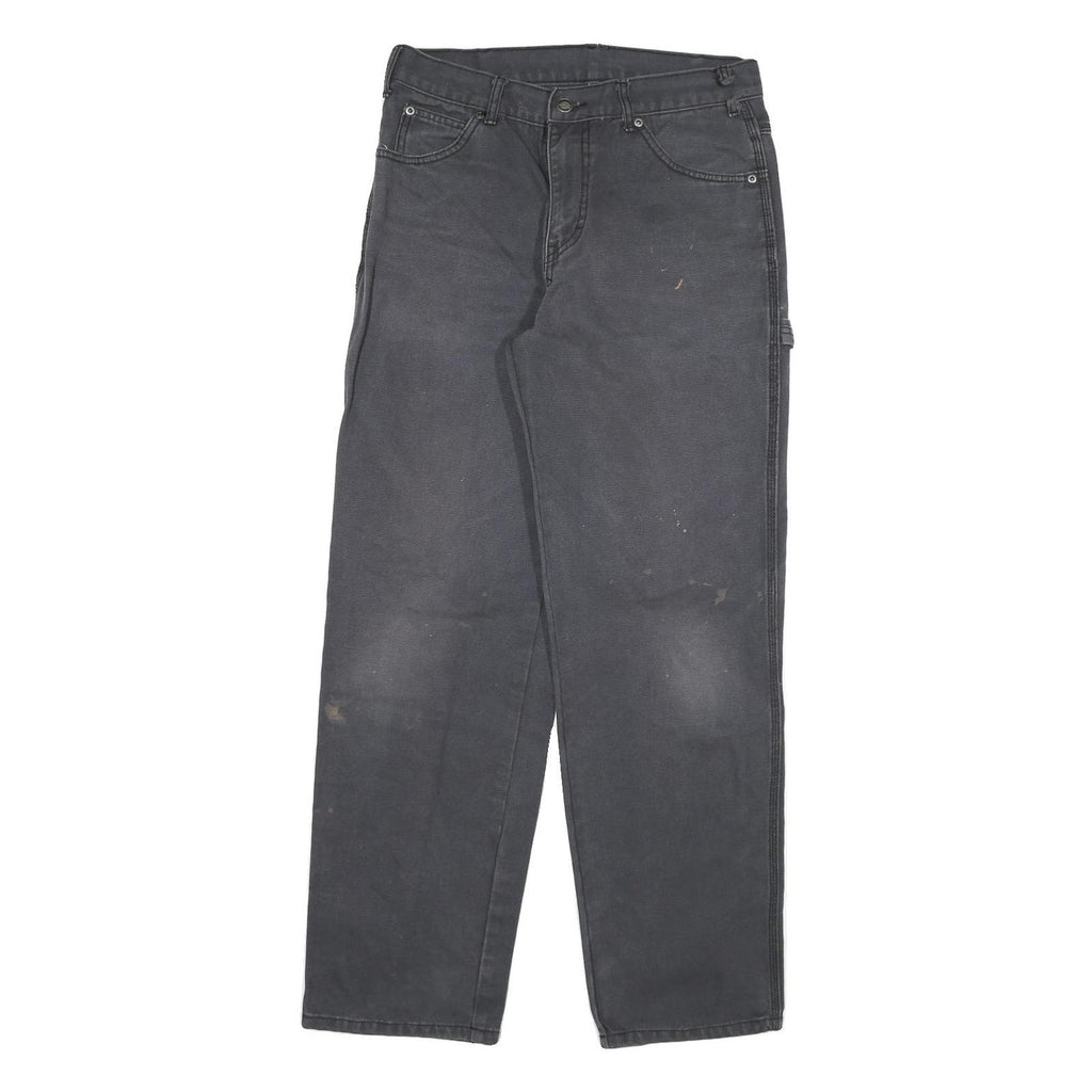 DICKIES Mens Jeans Black Regular Straight Denim Medium W30 L30 Workwear Pants