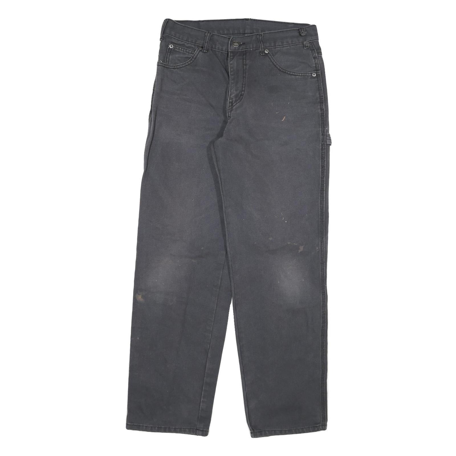 DICKIES Mens Jeans Black Regular Straight Denim Medium W30 L30 Workwear Pants