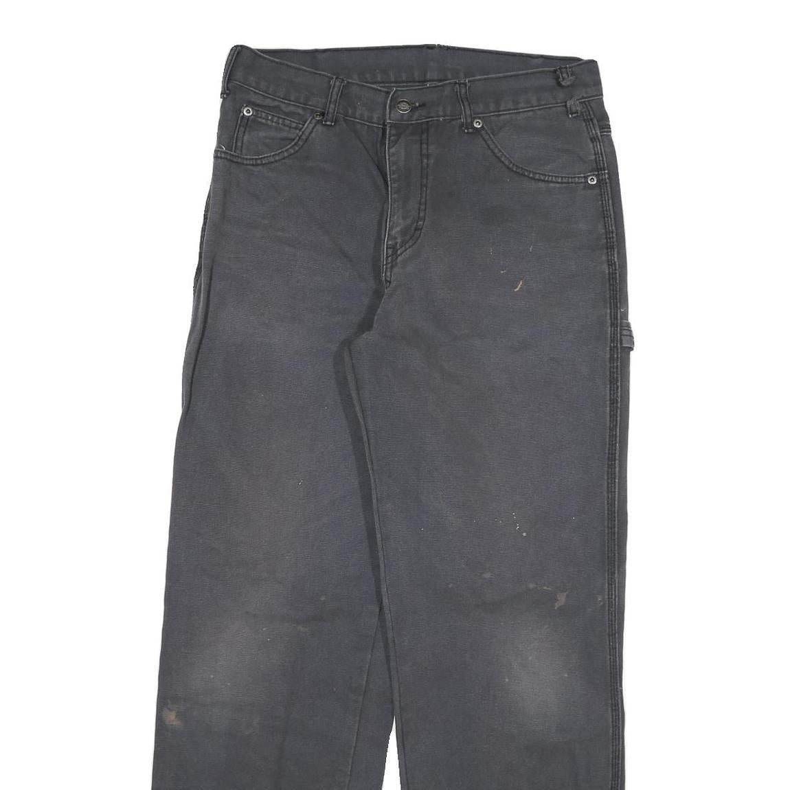 DICKIES Mens Jeans Black Regular Straight Denim Medium W30 L30 Workwear Pants