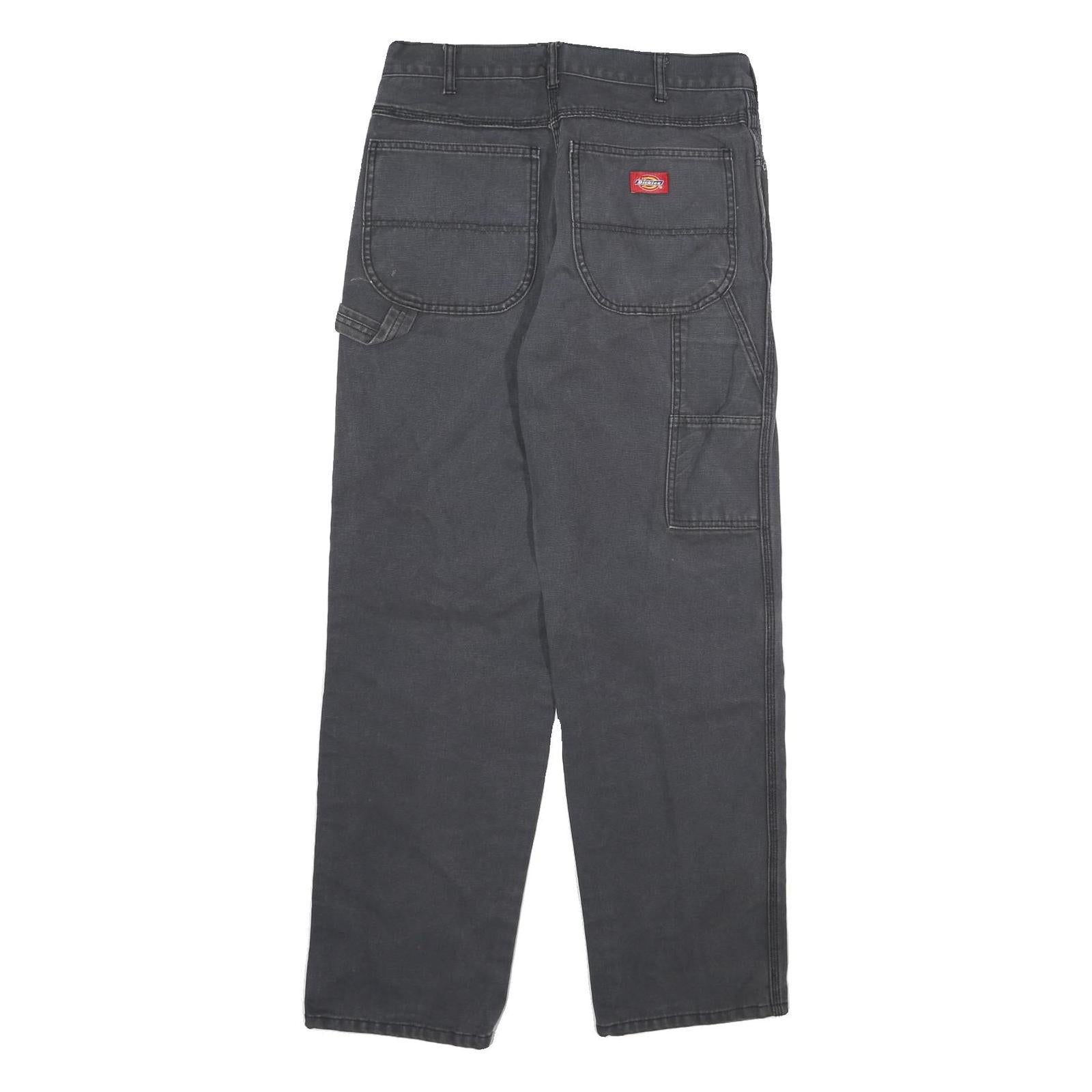 DICKIES Mens Jeans Black Regular Straight Denim Medium W30 L30 Workwear Pants