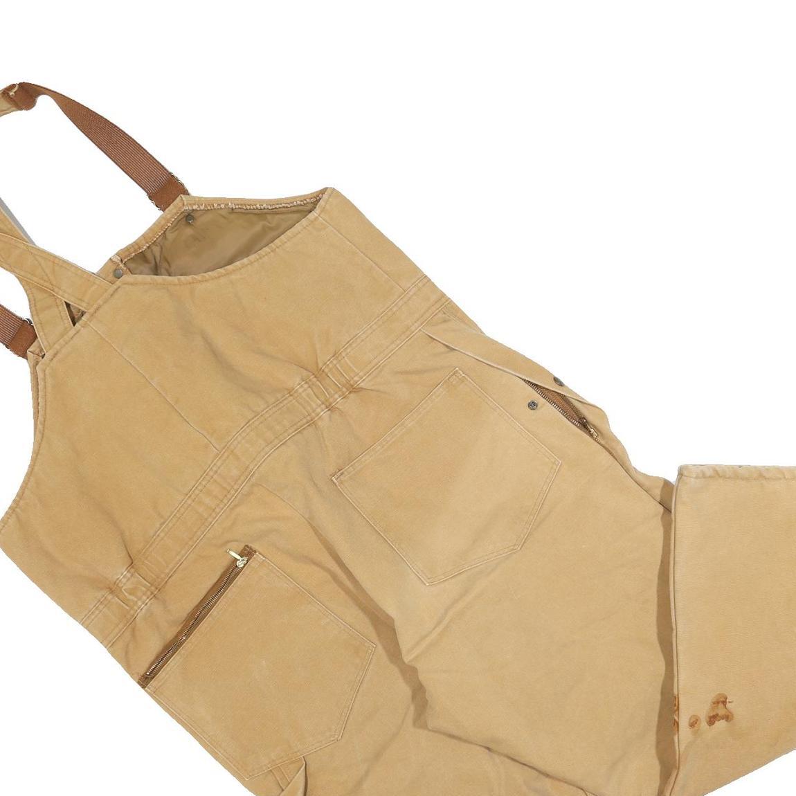 WALLS Mens Beige Cotton Blend Dungarees Relaxed Fit XL W46 L28 Workwear Utility