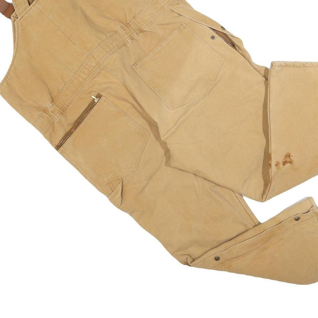 WALLS Mens Beige Cotton Blend Dungarees Relaxed Fit XL W46 L28 Workwear Utility