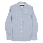 TOMMY HILFIGER Womens Blue Shirt L Cotton Blend Casual Button-Up Double Pocket