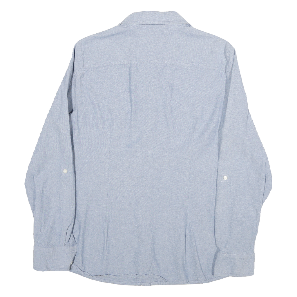 TOMMY HILFIGER Womens Blue Shirt L Cotton Blend Casual Button-Up Double Pocket