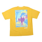 STWD Mens Yellow Graphic T-Shirt M Short Sleeve Crew Neck Casual Cotton Blend