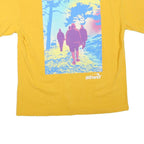 STWD Mens Yellow Graphic T-Shirt M Short Sleeve Crew Neck Casual Cotton Blend