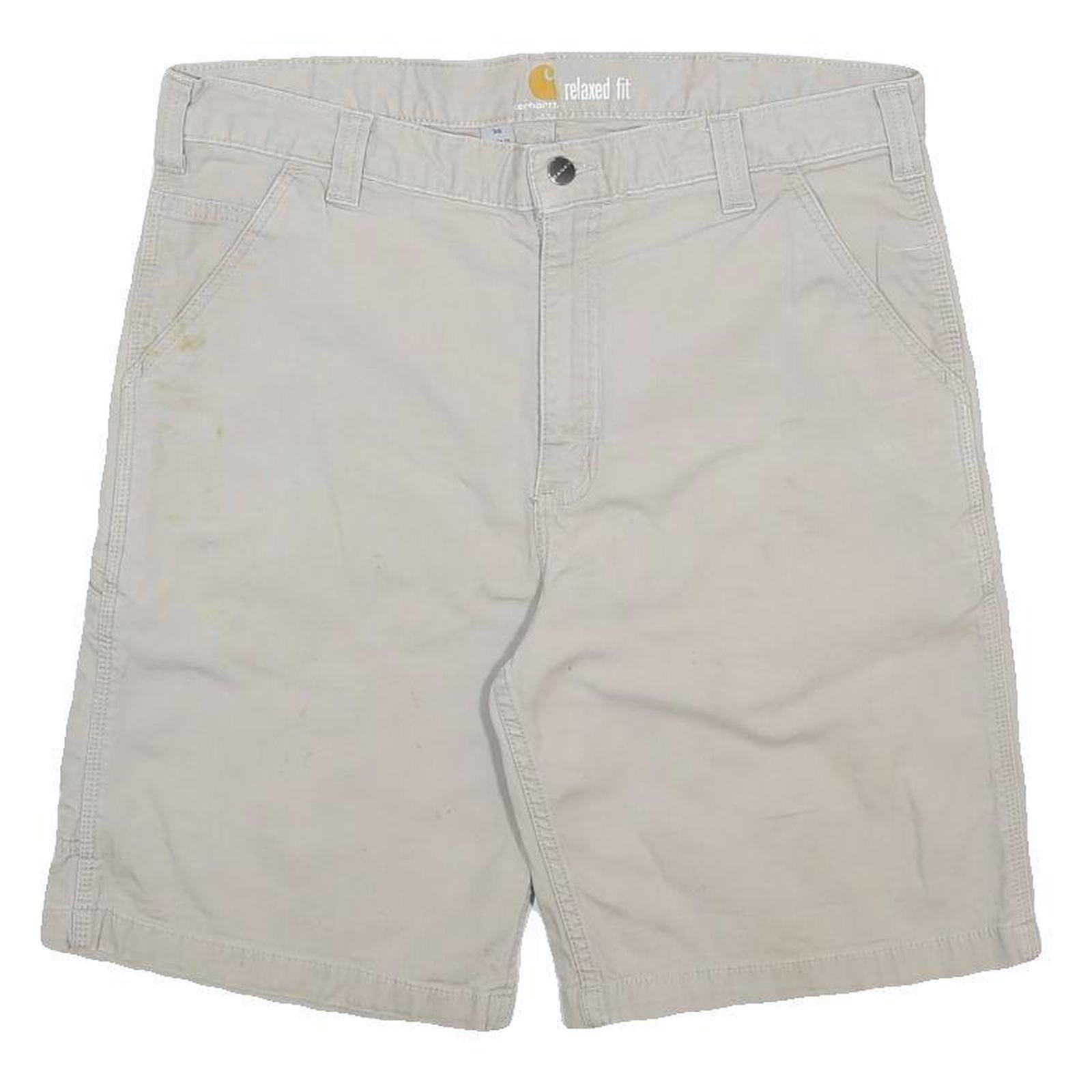 CARHARTT Mens Shorts Beige Casual L W36 Relaxed Fit Durable Cotton Blend