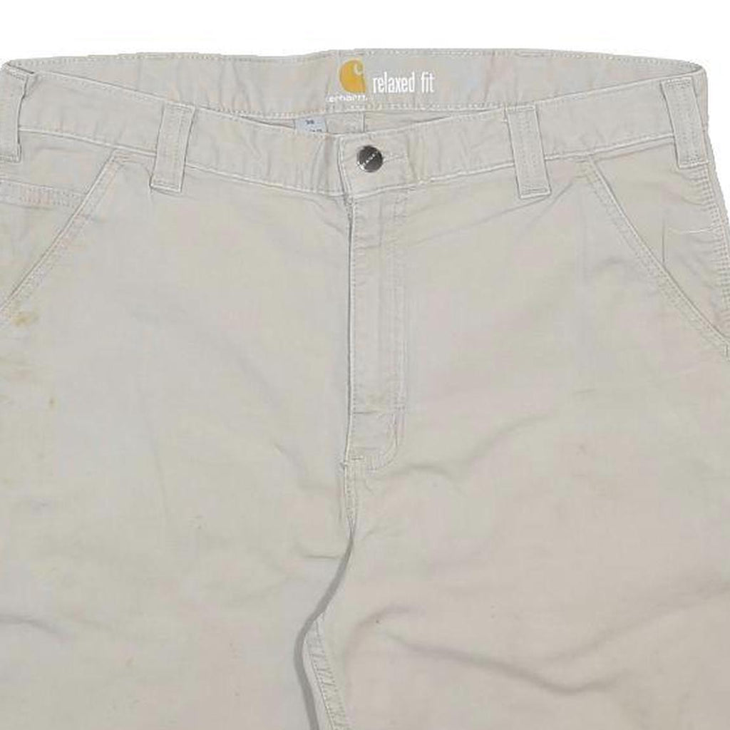 CARHARTT Mens Shorts Beige Casual L W36 Relaxed Fit Durable Cotton Blend