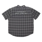 HARLEY DAVIDSON Mens Black & Grey Check Shirt 2XL Cotton Blend Casual Casual