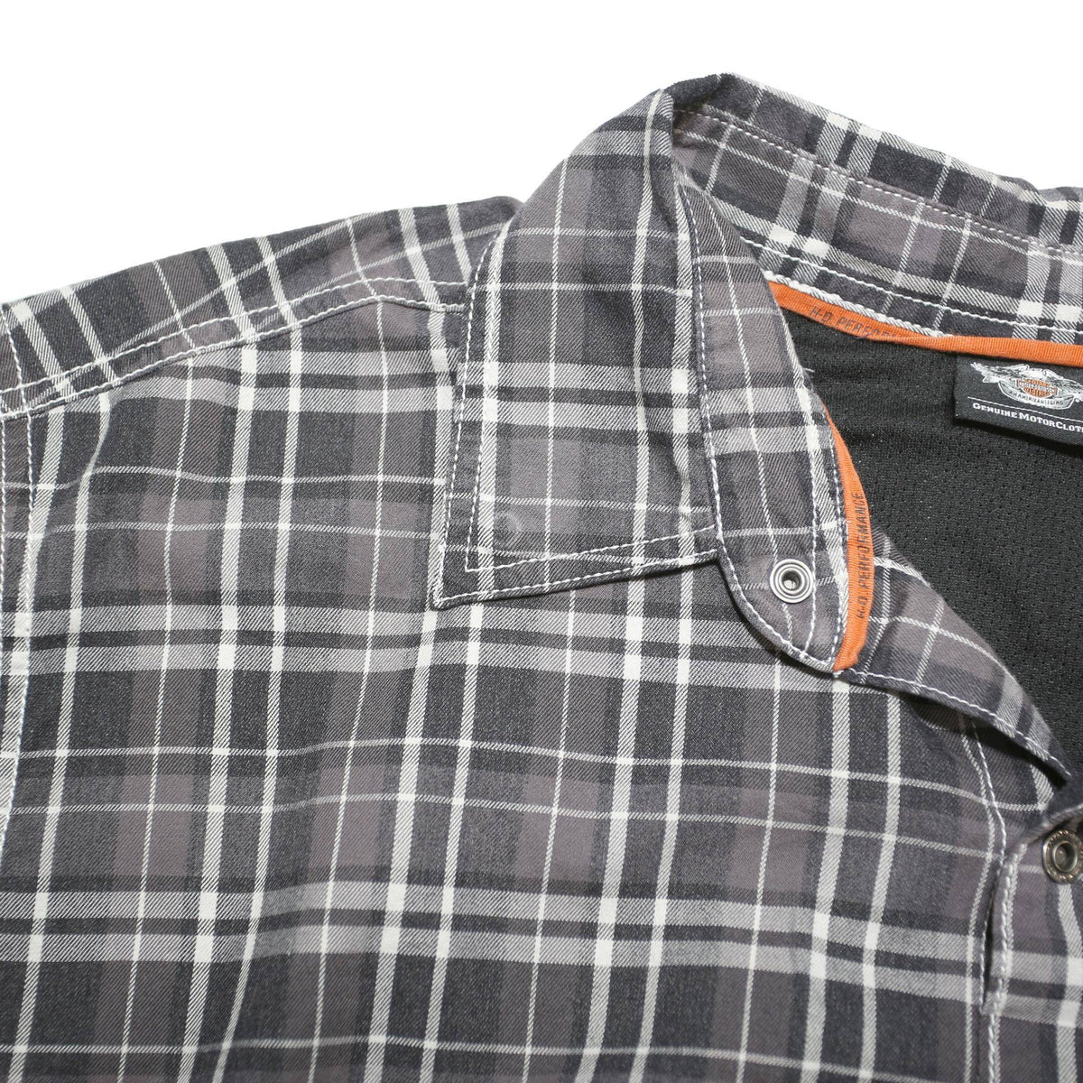 HARLEY DAVIDSON Mens Black & Grey Check Shirt 2XL Cotton Blend Casual Casual