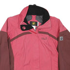 JACK WOLFSKIN Womens Pink & Brown Outdoor Jacket UK 16 Polyester Blend Sport Zip