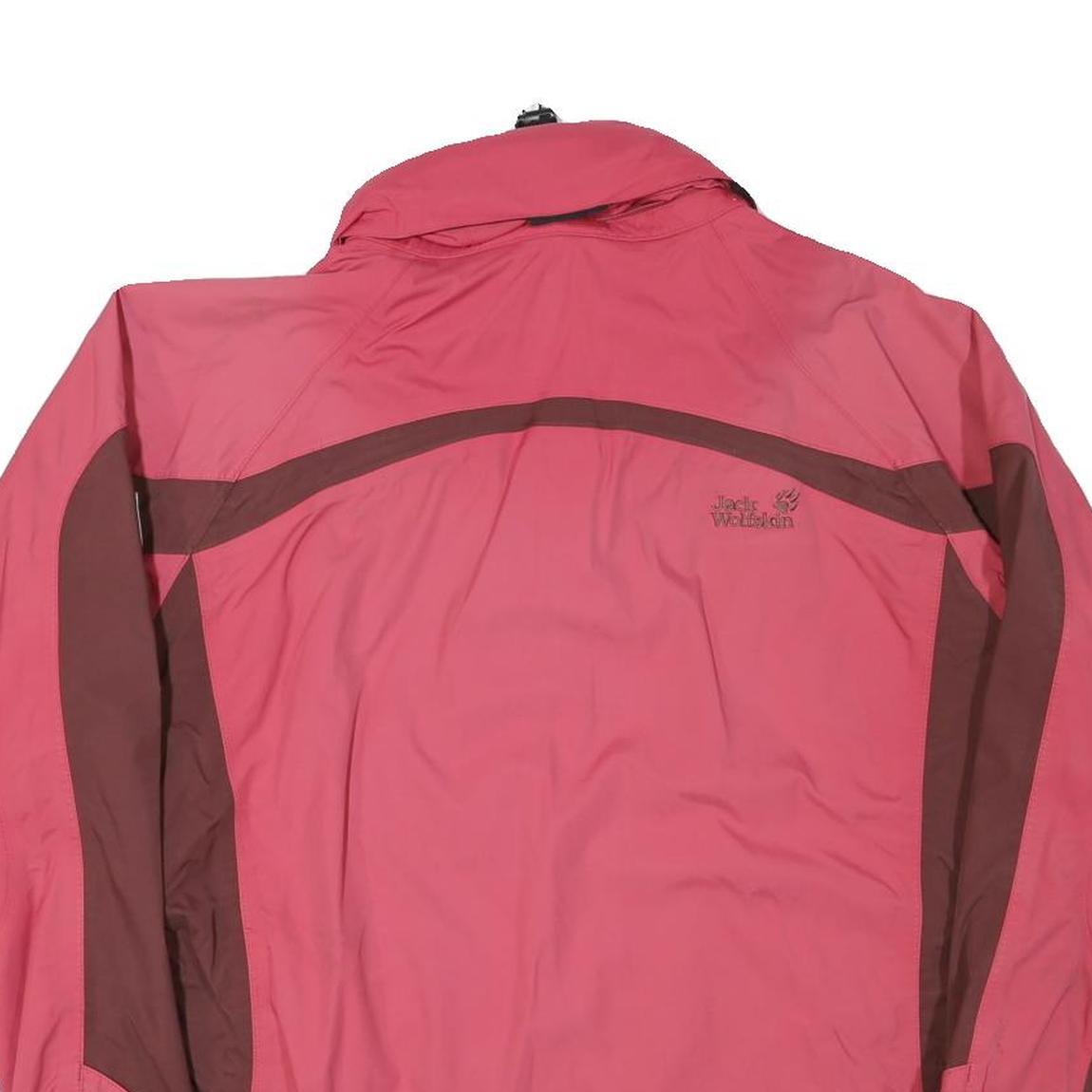 JACK WOLFSKIN Womens Pink & Brown Outdoor Jacket UK 16 Polyester Blend Sport Zip
