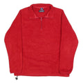 LANDS END Womens Red Polyester Plain Pullover Jumper Crew Neck M Winter Layer