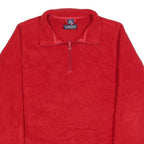 LANDS END Womens Red Polyester Plain Pullover Jumper Crew Neck M Winter Layer