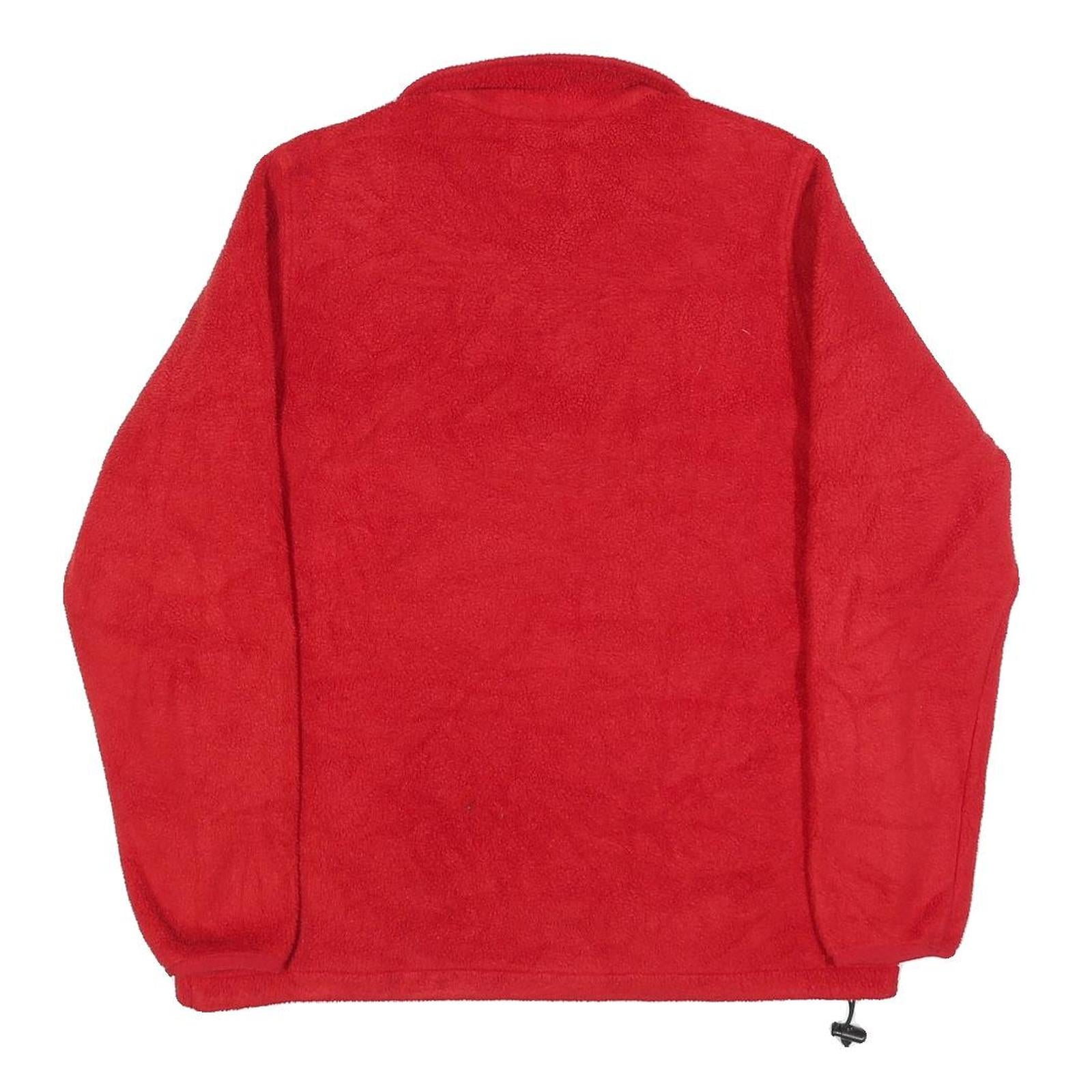 LANDS END Womens Red Polyester Plain Pullover Jumper Crew Neck M Winter Layer