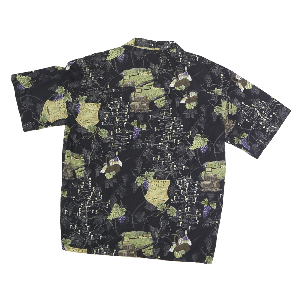 DAVID CAREY Mens Black Sonoma Valley Wine Trail Cotton Shirt 2XL