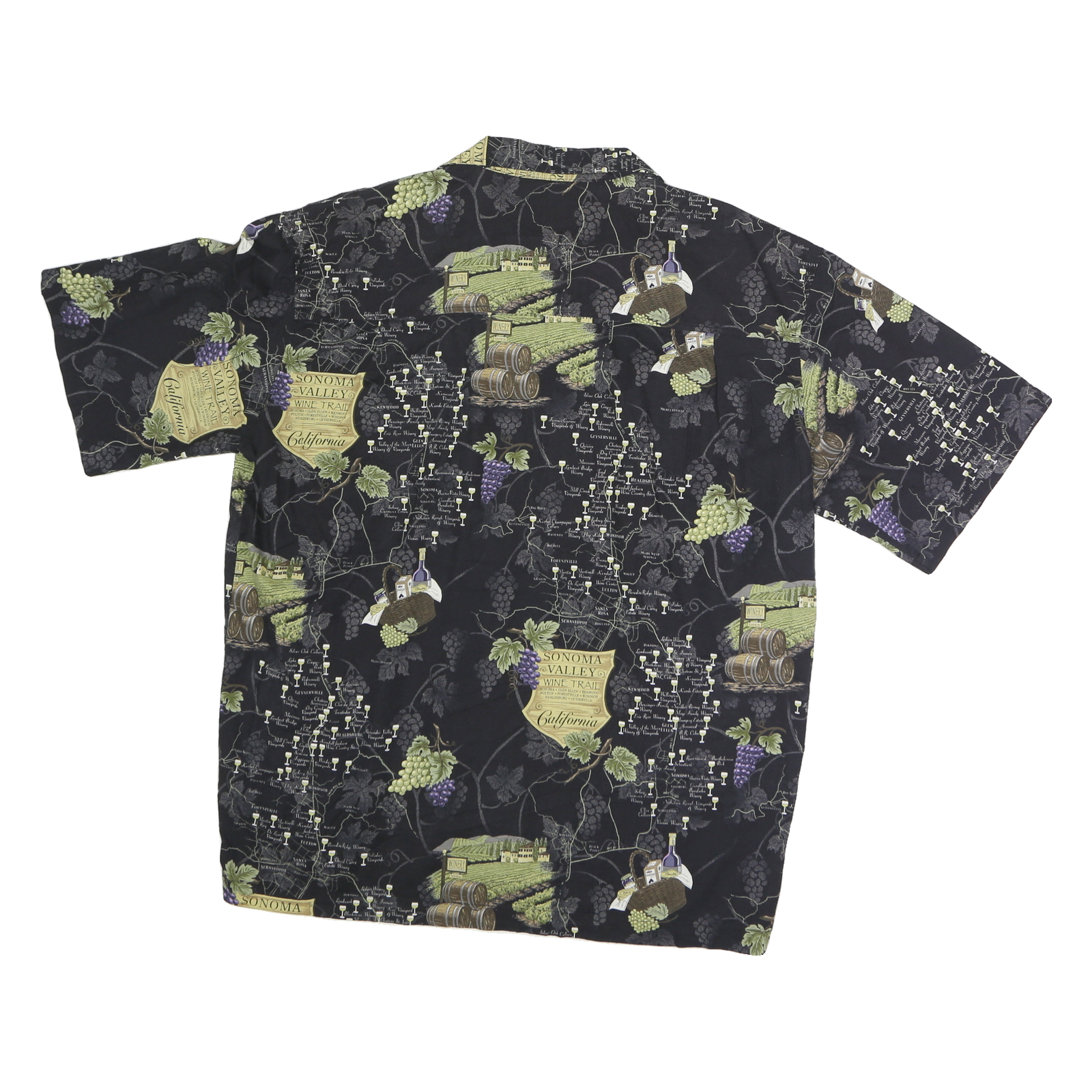 DAVID CAREY Mens Black Sonoma Valley Wine Trail Cotton Shirt 2XL