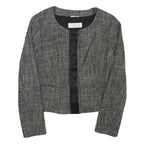 MAX MARA Womens Black White Wool Blend Tweed Jacket S Button Closure Classic