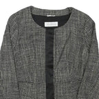 MAX MARA Womens Black White Wool Blend Tweed Jacket S Button Closure Classic