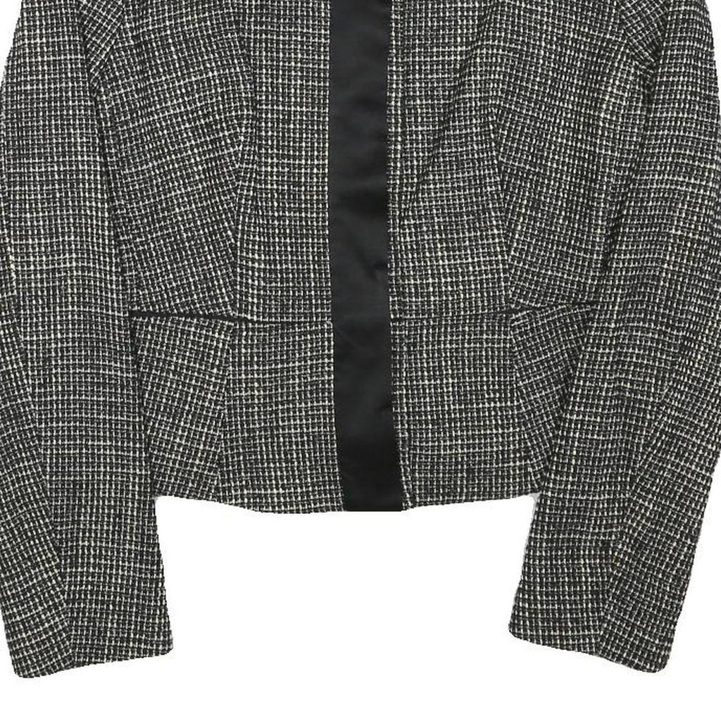 MAX MARA Womens Black White Wool Blend Tweed Jacket S Button Closure Classic
