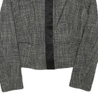 MAX MARA Womens Black White Wool Blend Tweed Jacket S Button Closure Classic