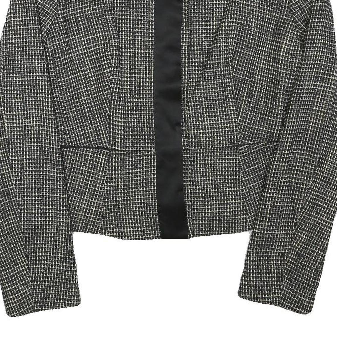 MAX MARA Womens Black White Wool Blend Tweed Jacket S Button Closure Classic