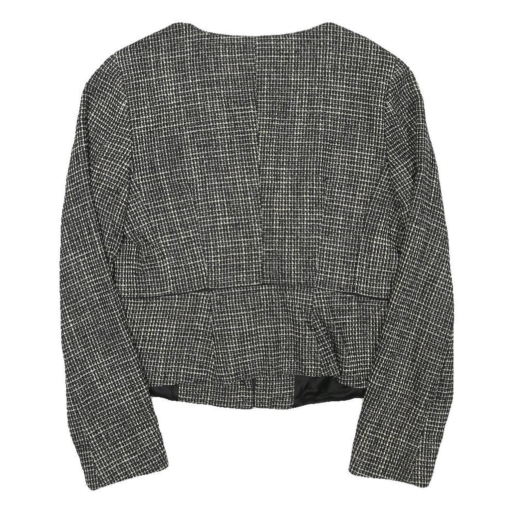 MAX MARA Womens Black White Wool Blend Tweed Jacket S Button Closure Classic